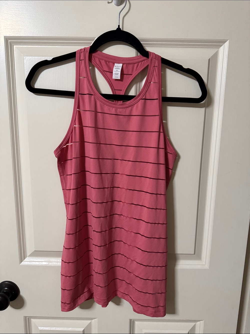 Athleta Chi Rose Pink  Mesh Striped Racerback Tank